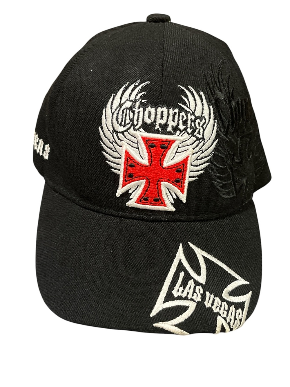 West coast choppers Las Vegas adjustable Velcro strapped black baseball hat